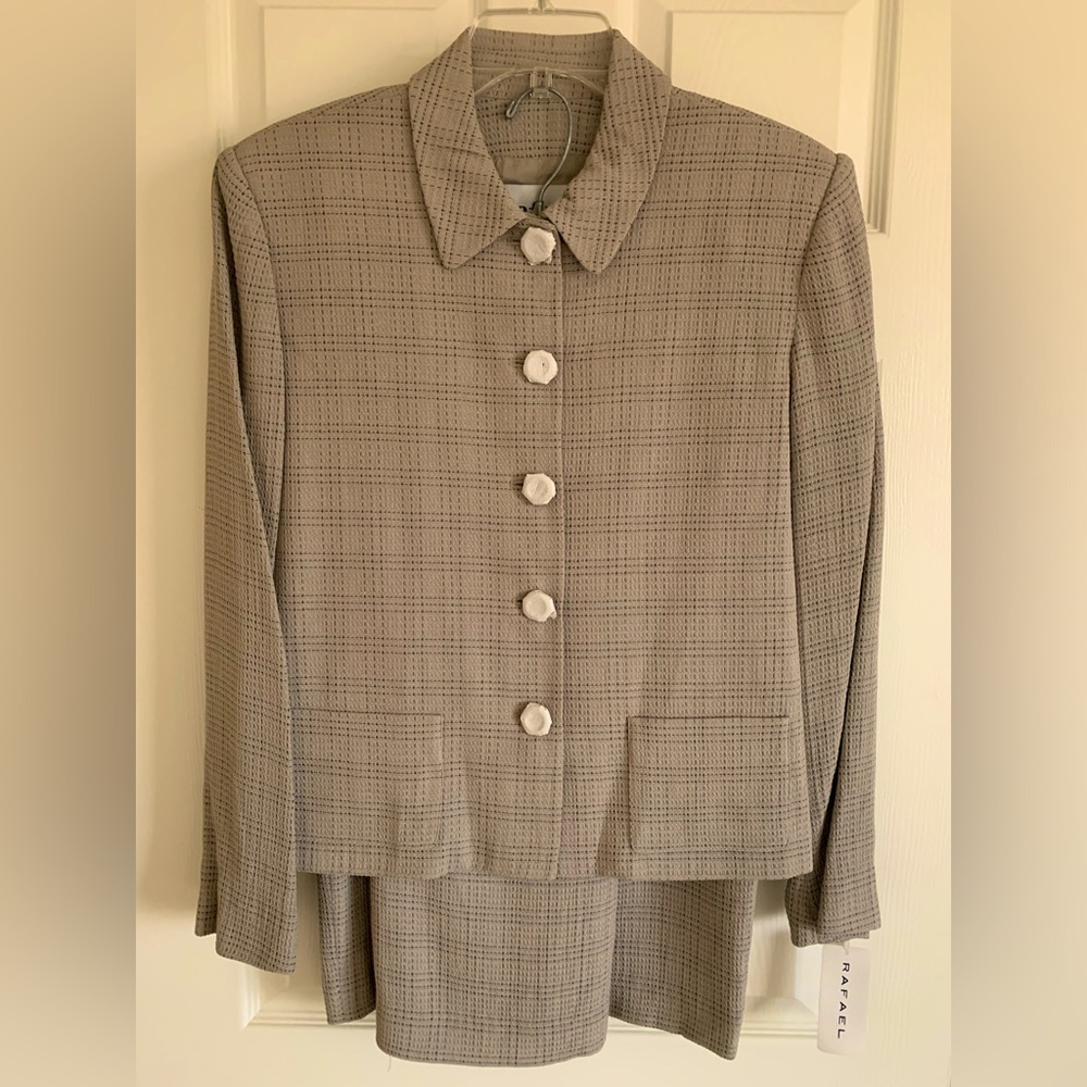 NWT Rafael two piece suit skirt set. Size 10. Color: Taupe.